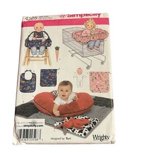 Simplicity 4225 Baby Quilt Bib High Chair & Grocery Cart Covers Pattern - UNCUT